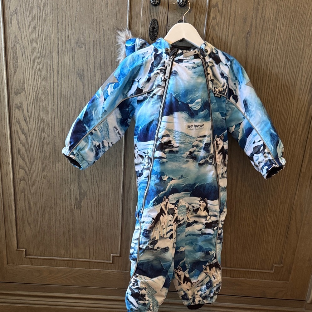 Molo Blue and White Snowsuit